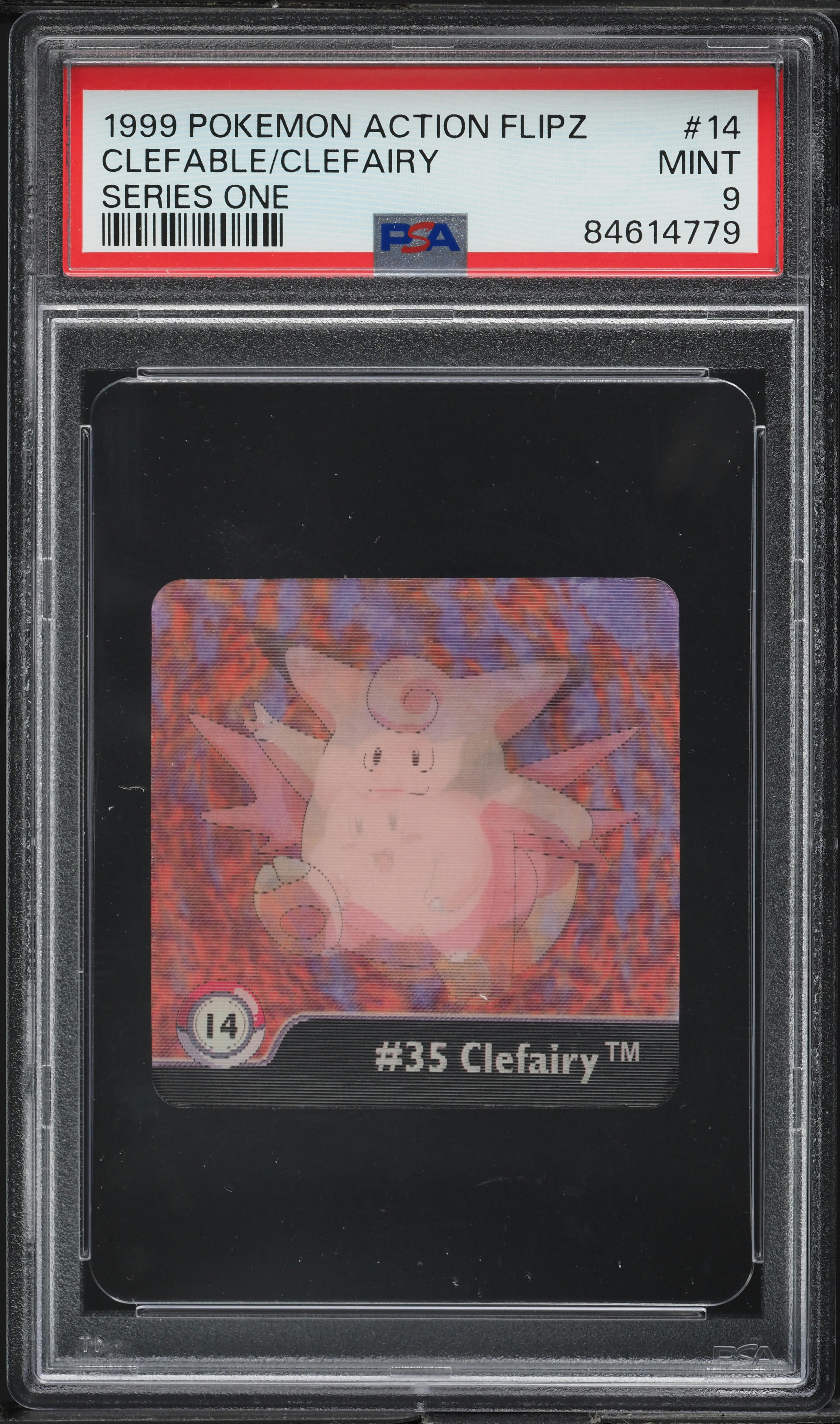 1999 Pokemon Action Flipz Series One Clefable Clefairy #14 PSA 9