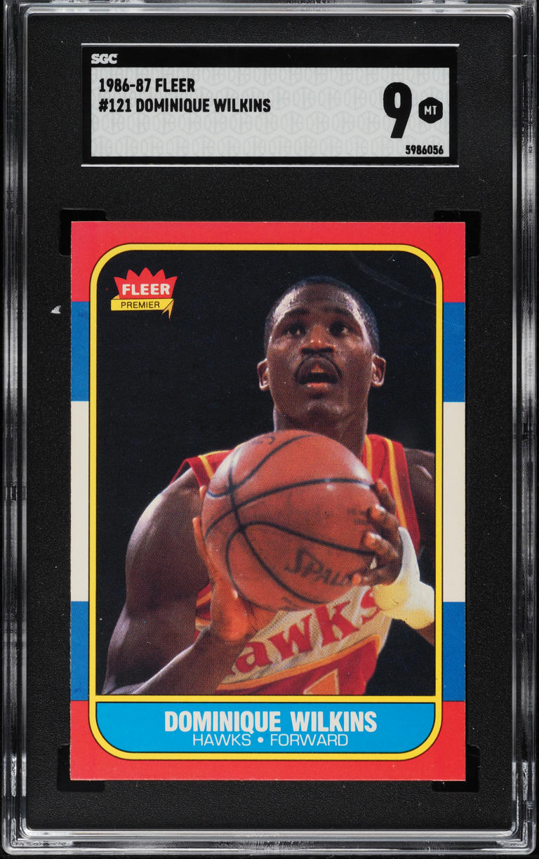 1986 Fleer Basketball Dominique Wilkins ROOKIE #121 SGC 9 MINT