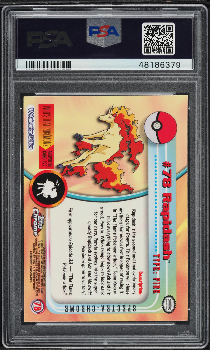 2000 Topps Chrome Pokemon Series 1 Spectra Rapidash #78 PSA 10 GEM MINT