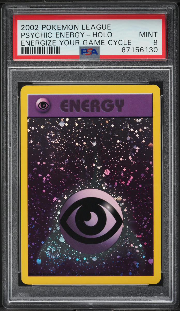 2002 Pokemon League Energize Your Game Cycle Holo Psychic Energy PSA 9 MINT