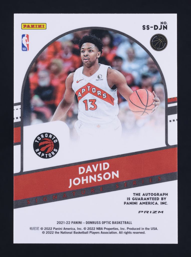 2021 Donruss Optic Signature Series Green Shock David Johnson AUTO MBA AUTH
