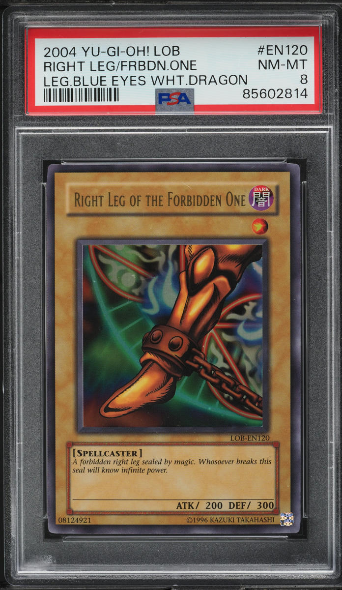 2002 Yu-Gi-Oh! Legend Of Blue Eyes Right Leg Of The Forbidden One #LOB-120 PSA 8
