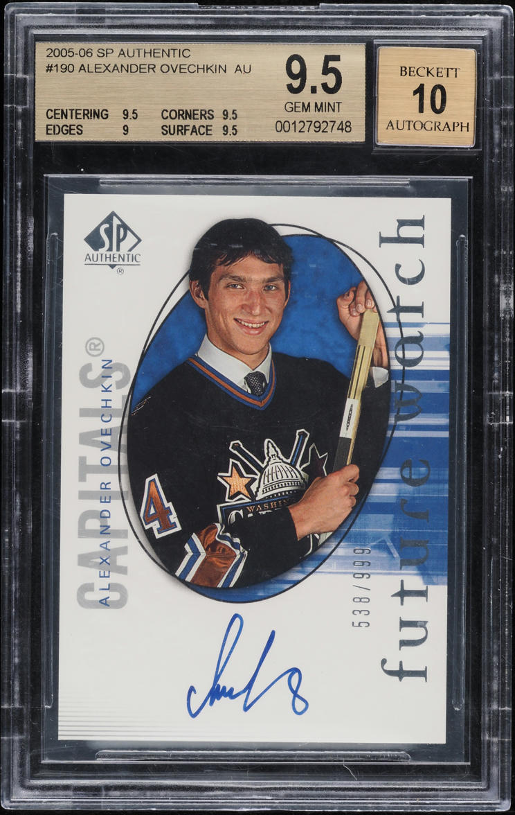 2005 SP Authentic Alexander Ovechkin ROOKIE AUTO /999 #190 BGS 9.5 GEM MINT