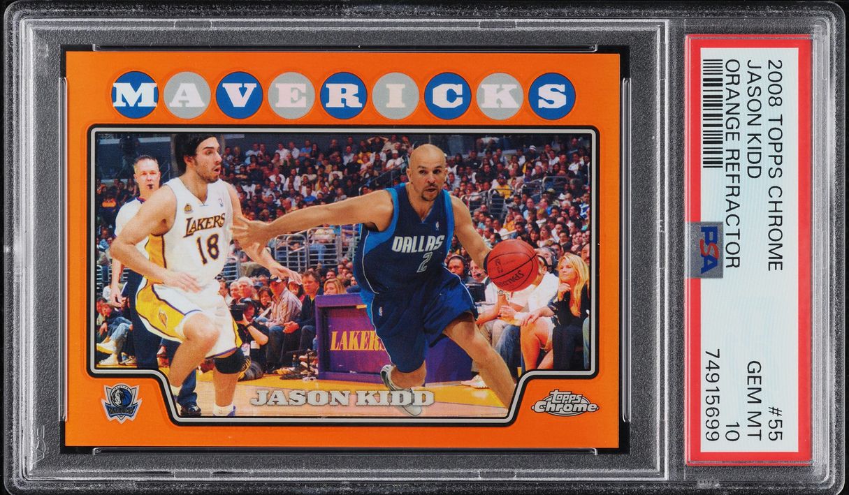 2008 Topps Chrome Orange Refractor Jason Kidd /499 #55 PSA 10 GEM MINT