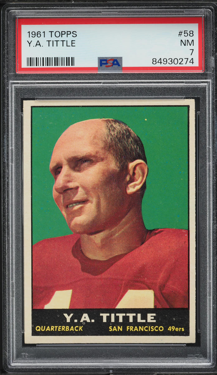 1961 Topps Football Y.A. Tittle #58 PSA 7 NRMT