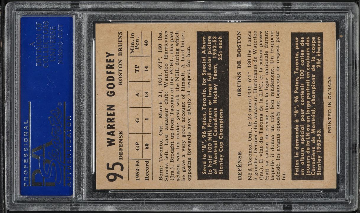 1953 Parkhurst Warren Godfrey #95 PSA 8 NM-MT