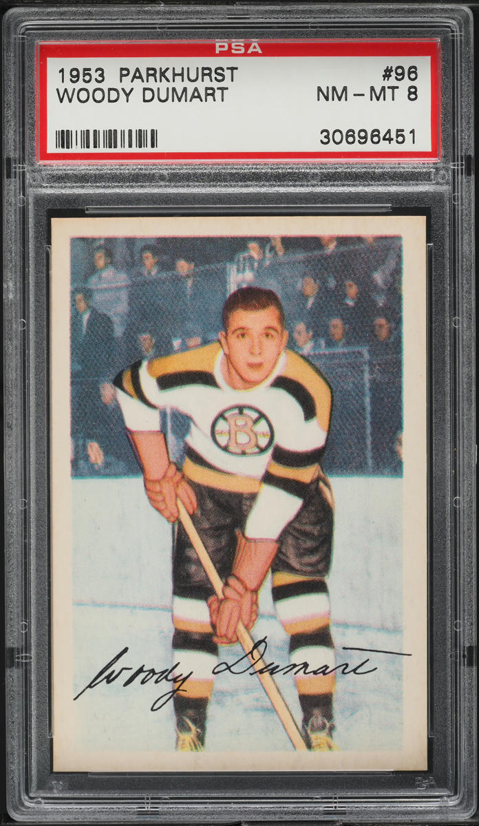 1953 Parkhurst Woody Dumart #96 PSA 8 NM-MT