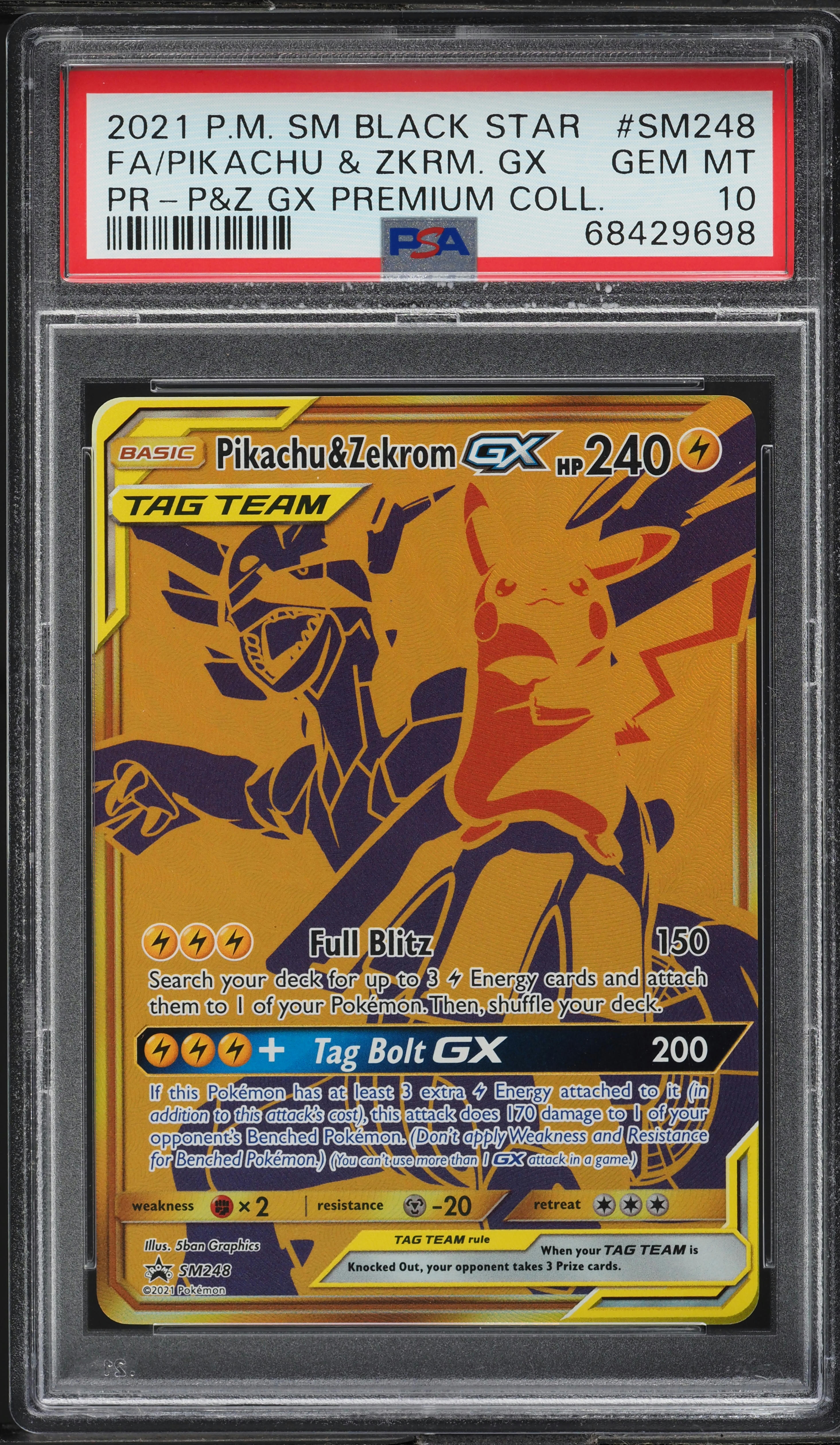 2021 Pokemon SM Black Star Promo Premium Pikachu & Zekrom GX