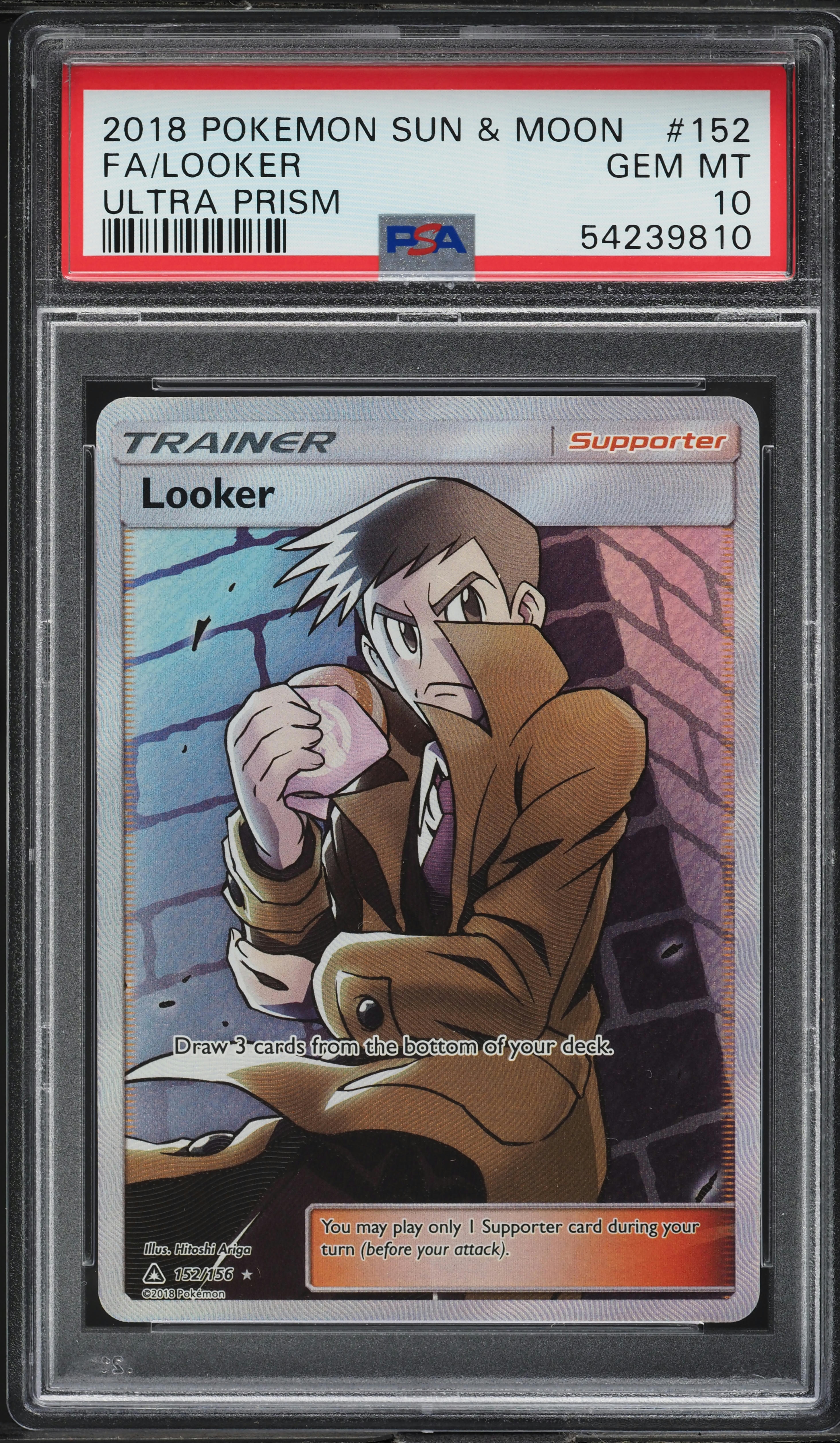 2018 Pokemon Sun & Moon Ultra Prism Full Art Looker #152 PSA 10