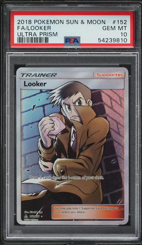 2018 Pokemon Sun & Moon Ultra Prism Full Art Looker #152 PSA 10 GEM MINT