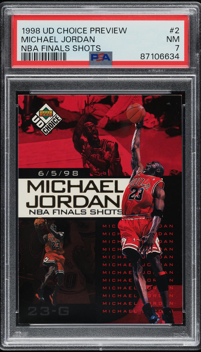 1998 Upper Deck Choice Preview NBA Finals Shots Michael Jordan #2 PSA 7 NRMT