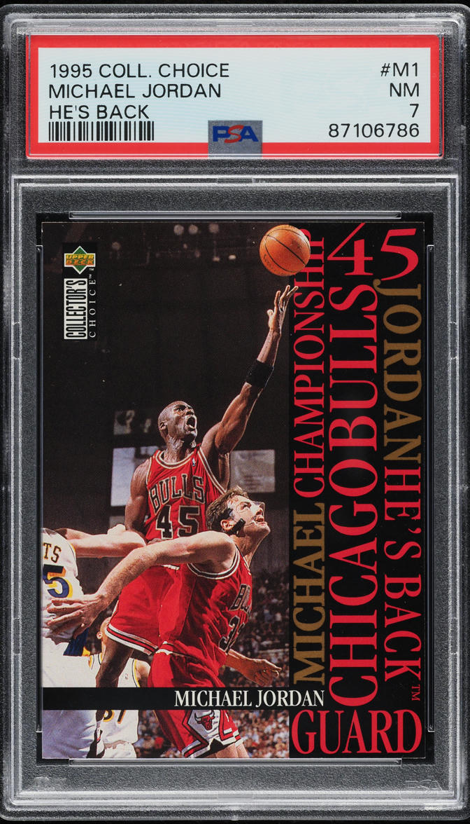 1995 Collector's Choice He's Back Michael Jordan #M1 PSA 7 NRMT