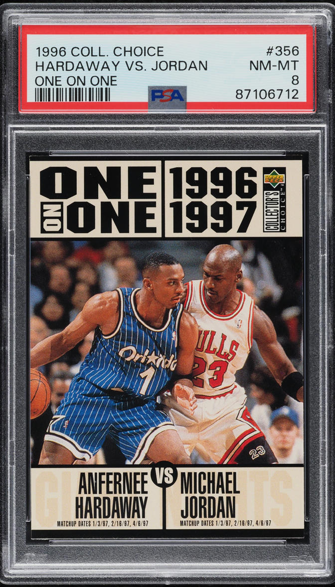 1996 Collector's Choice Anfernee Hardaway Vs. Michael Jordan #356 PSA 8 NM-MT