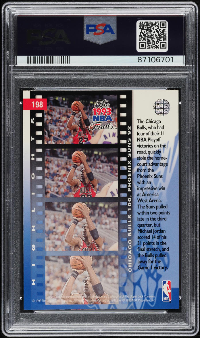 1993 Upper Deck Basketball Michael Jordan #198 PSA 6 EXMT
