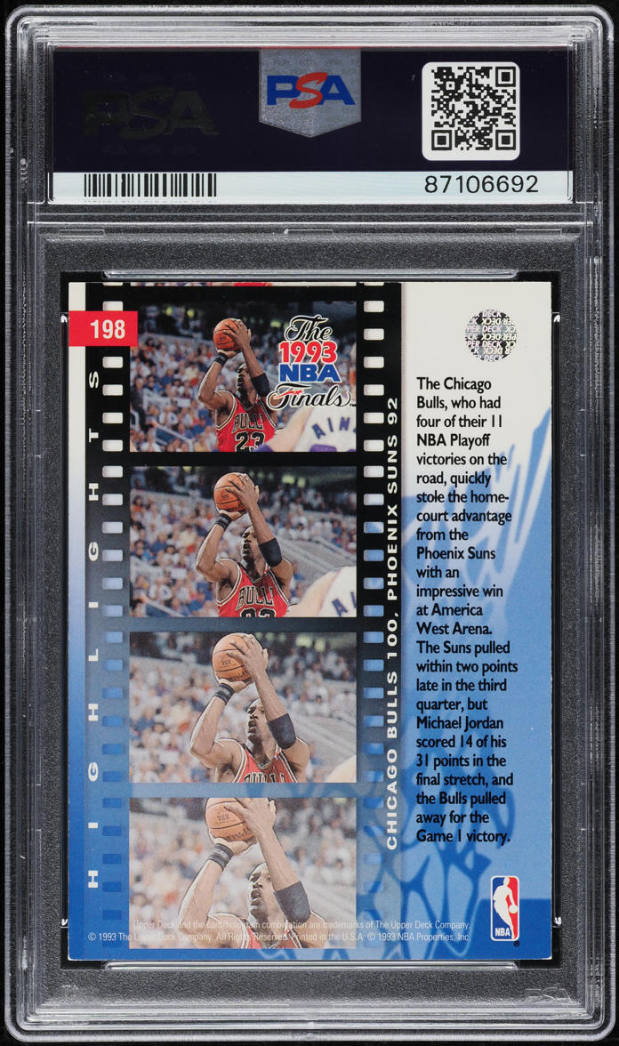 1993 Upper Deck Basketball Michael Jordan #198 PSA 6 EXMT