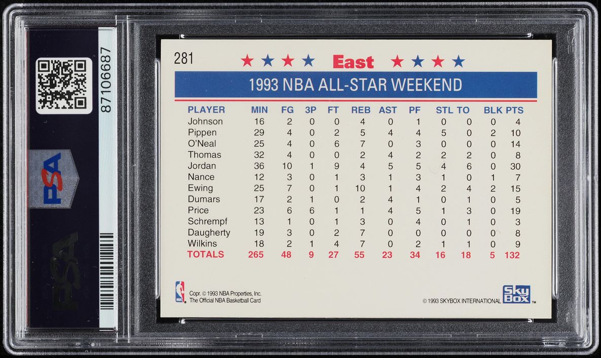 1993 Hoops East Team Photo w/ Michael Jordan #281 PSA 7 NRMT