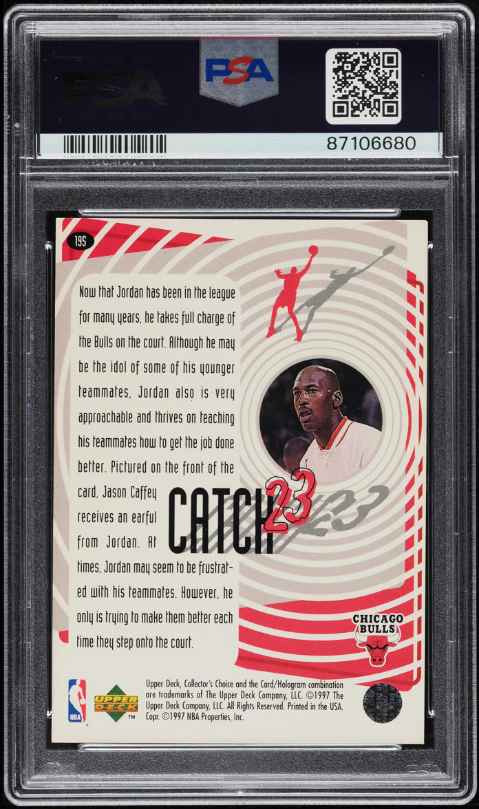 1997 Collector's Choice Catch 23 Natural Born Leader Michael Jordan #195 PSA 6