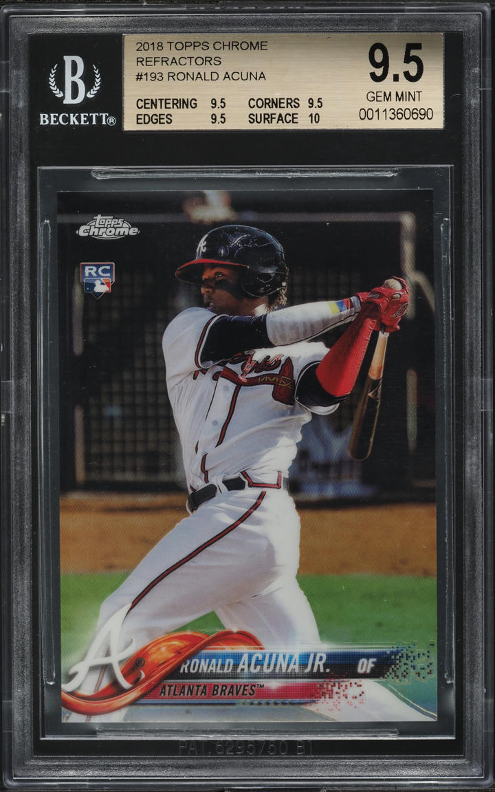 2018 Topps Chrome Refractor Ronald Acuna Jr. ROOKIE #193 BGS 9.5 GEM MINT