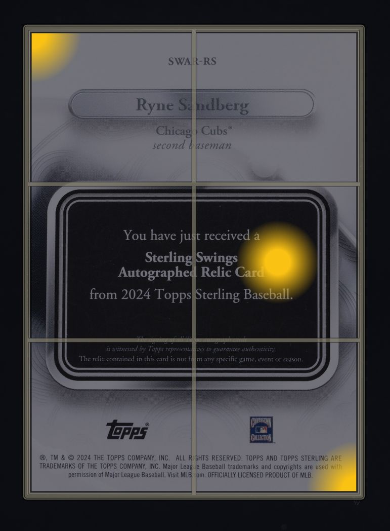 2024 Topps Sterling Swings Red Ryne Sandberg PATCH AUTO /5 #SWAR-RS MBA AUTH