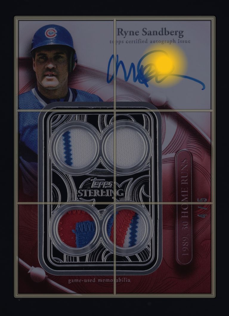 2024 Topps Sterling Swings Red Ryne Sandberg PATCH AUTO /5 #SWAR-RS MBA AUTH