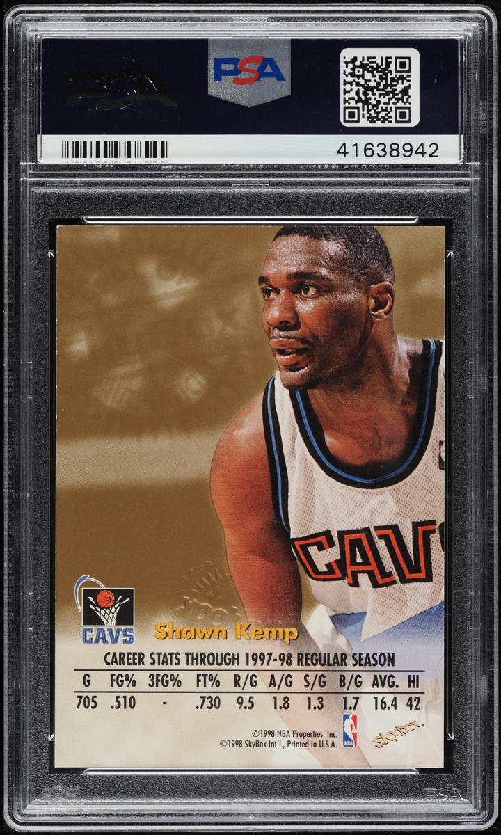 1998 Skybox Premium Autographics Shawn Kemp PSA 10 GEM MINT on