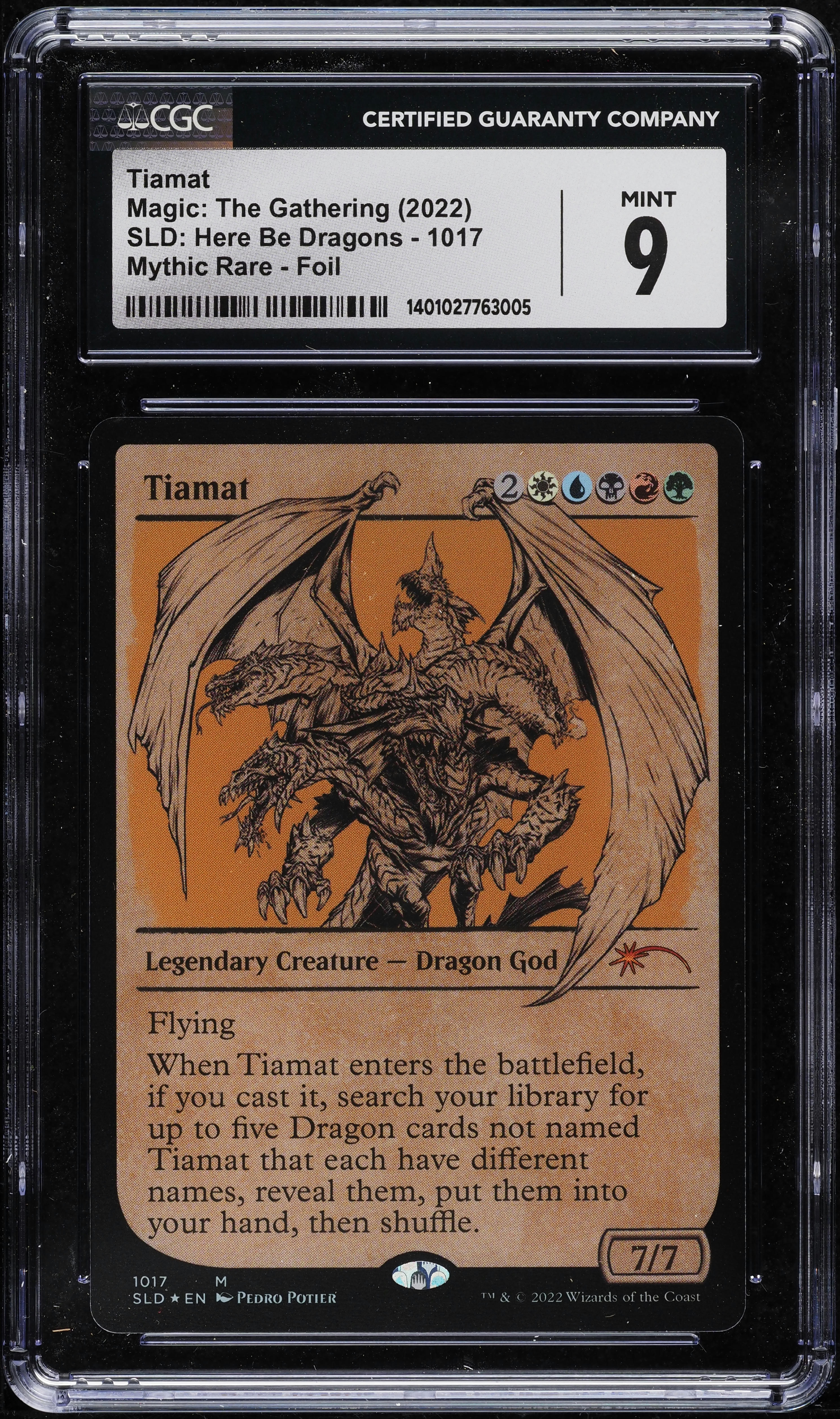 2022 Magic The Gathering MTG Here Be Dragons Foil Tiamat #1017 CGC 9 MINT  on Fanatics Collect