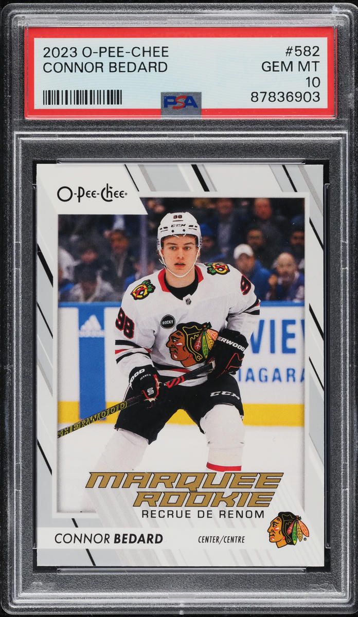 2023 O-Pee-Chee Hockey Connor Bedard ROOKIE #582 PSA 10 GEM MINT