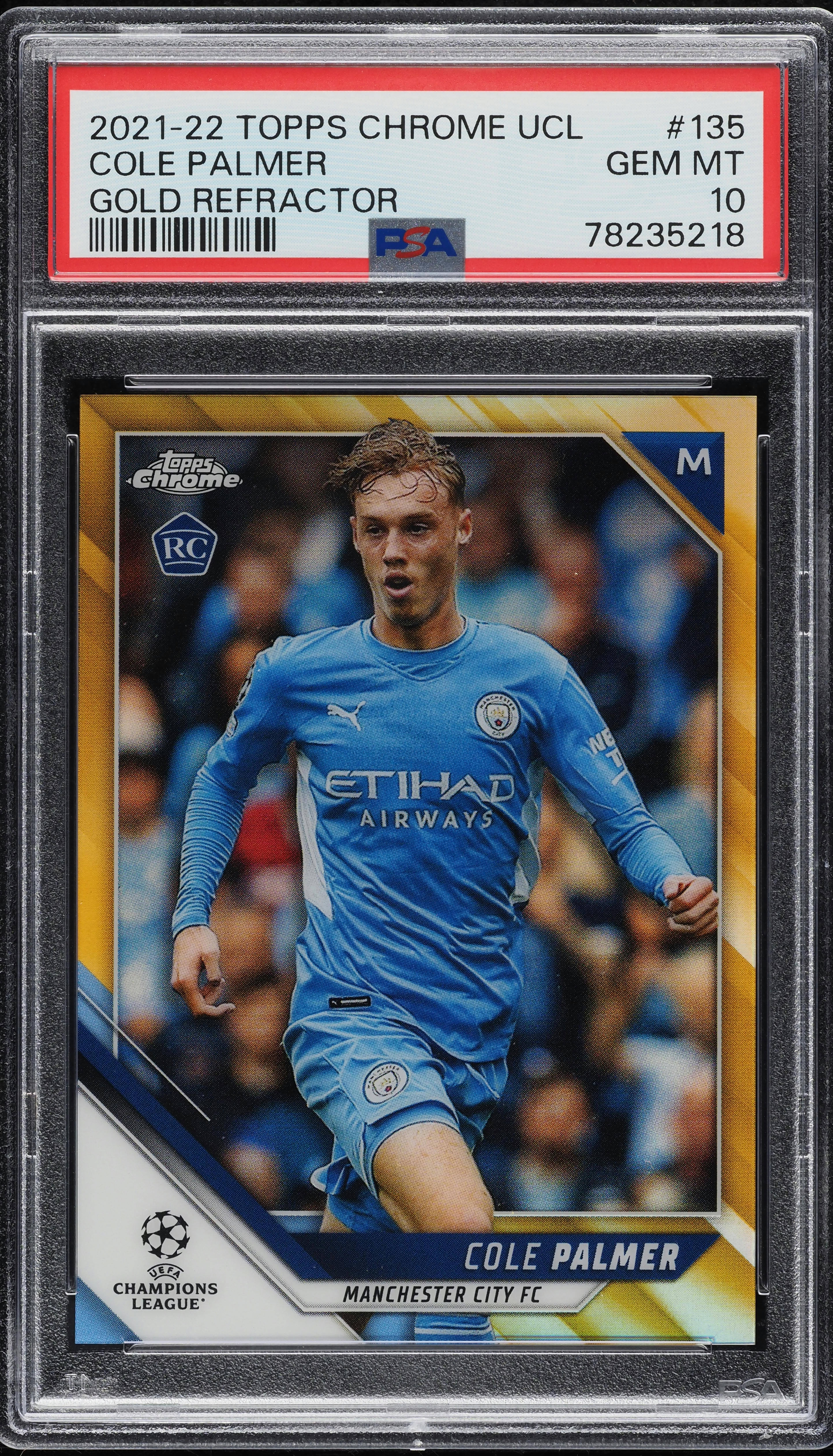 2021 Topps Chrome UCL Gold Refractor Cole Palmer ROOKIE /50 #135 