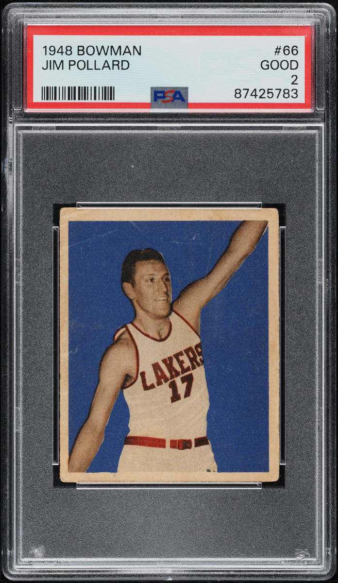 1948 Bowman Basketball Jim Pollard ROOKIE #66 PSA 2 GD