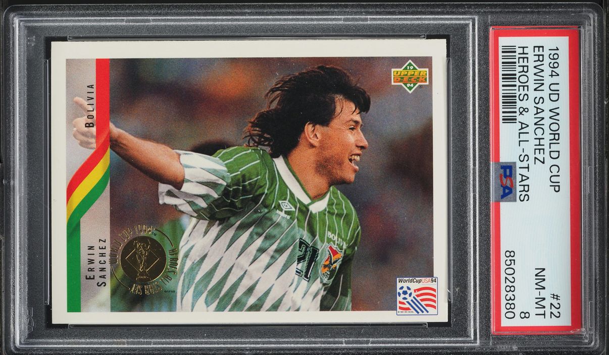 1994 Upper Deck World Cup Heroes & All Stars Erwin Sanchez #22 PSA 8 NM-MT