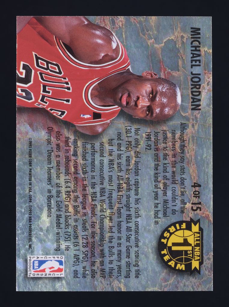1992 Ultra All-NBA Michael Jordan #4 MBA AUTH