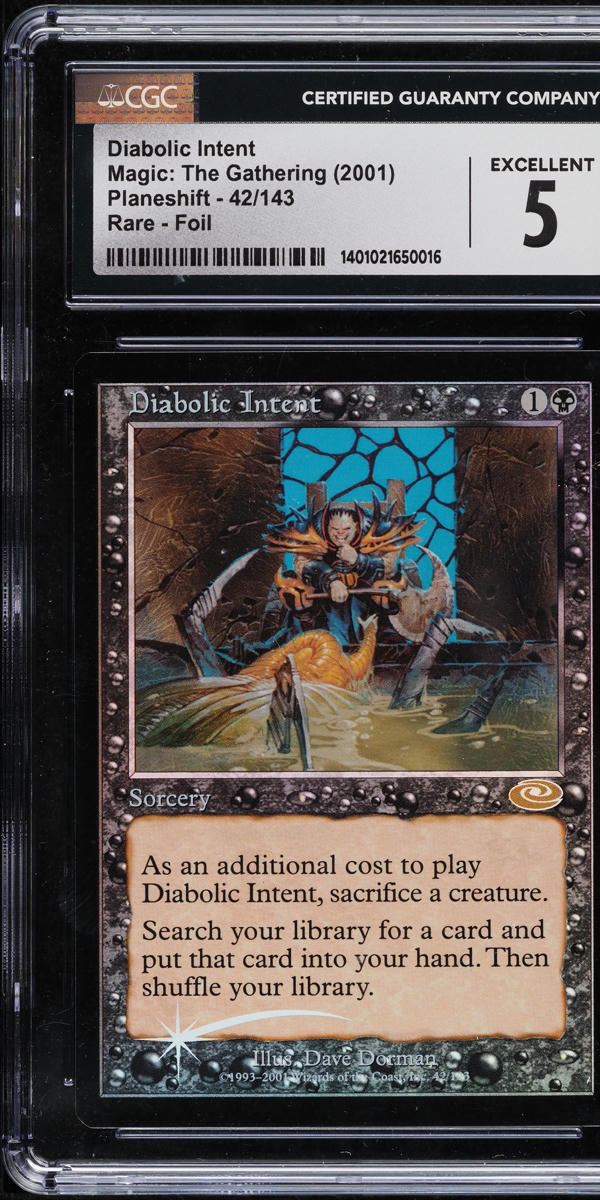 2001 Magic The Gathering MTG Planeshift Foil Diabolic Intent #42 CGC 5 EX