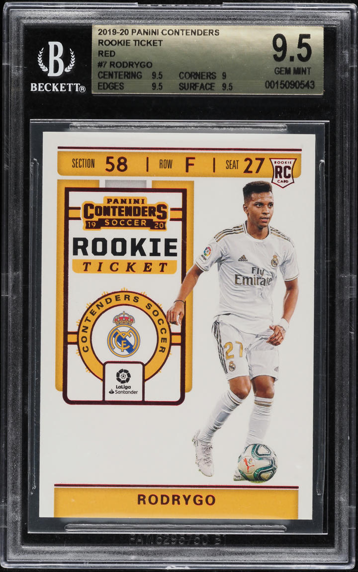 2019 Panini Contenders Ticket Red Rodrygo ROOKIE #RT-7 BGS 9.5 GEM MINT