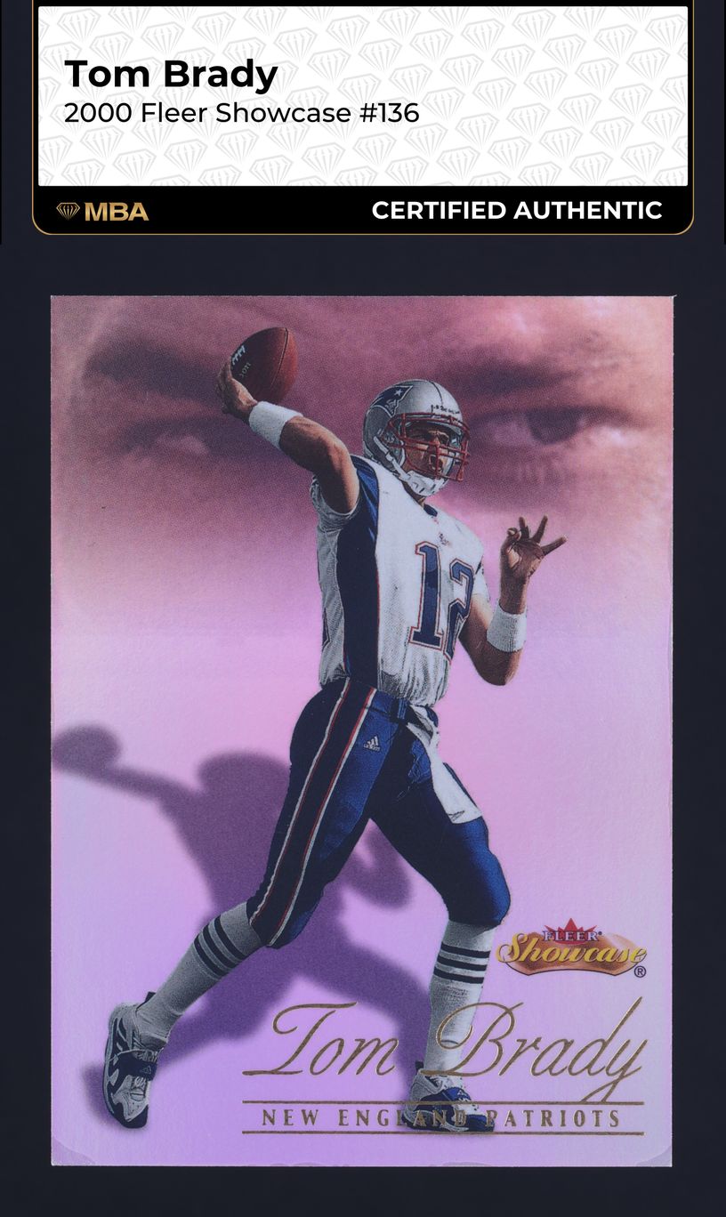 2000 Fleer Showcase Tom Brady ROOKIE /2000 #136 MBA AUTH