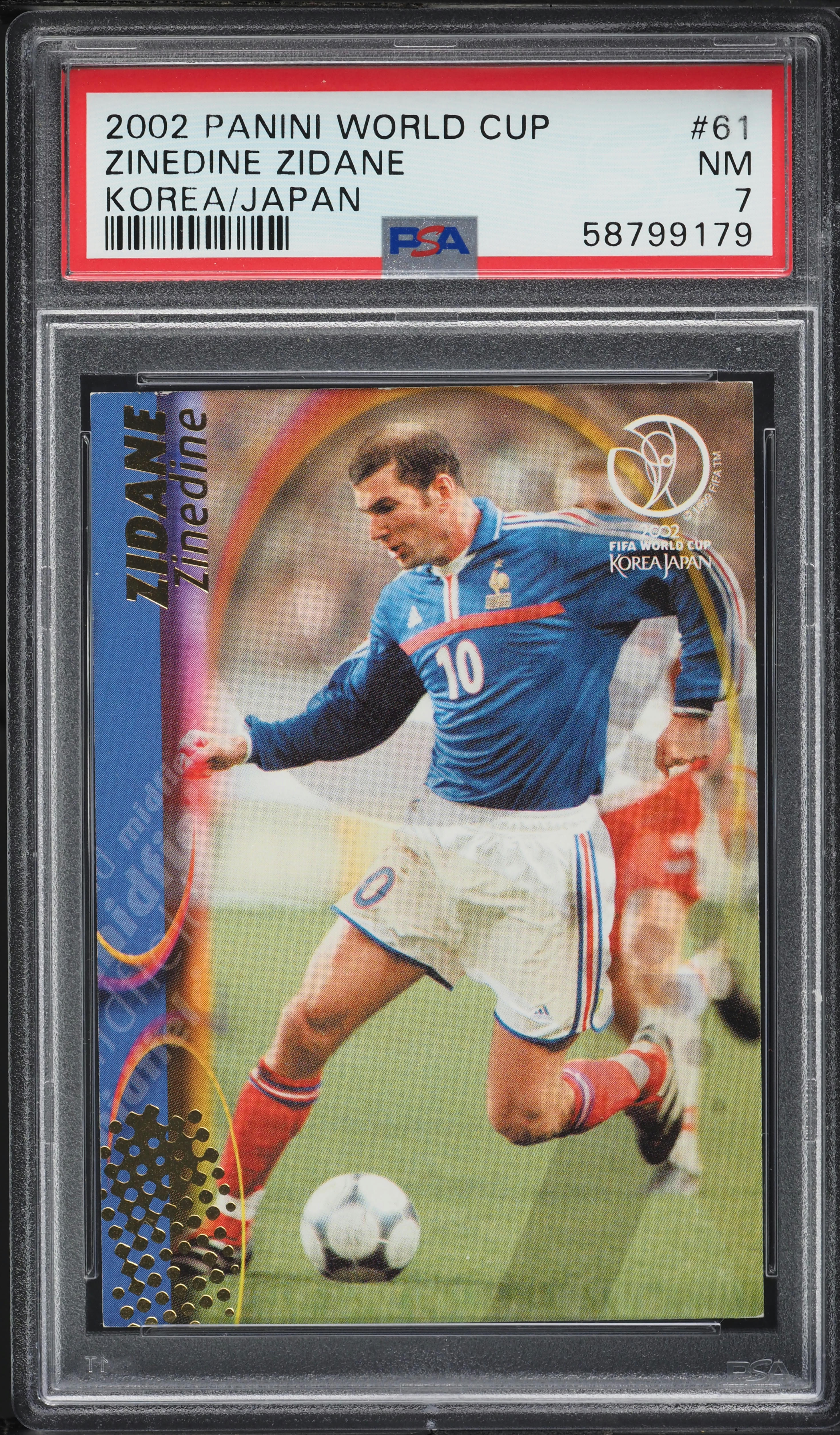 2002 Panini World Cup Korea Japan Zinedine Zidane #61 PSA 7 NRMT