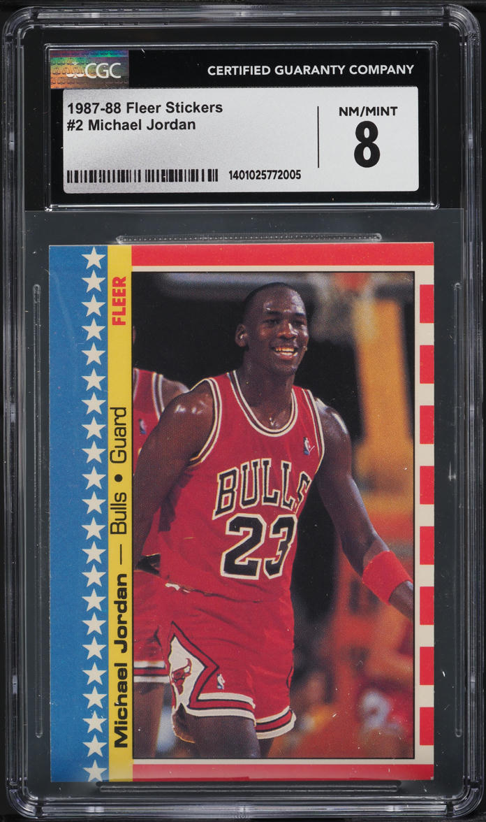 1987 Fleer Stickers Michael Jordan #2 CGC 8 NM-MT