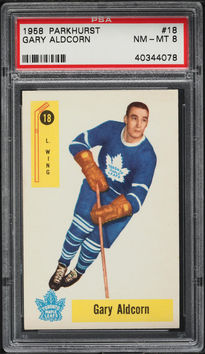 1958 Parkhurst Gary Aldcorn #18 PSA 8 NM-MT