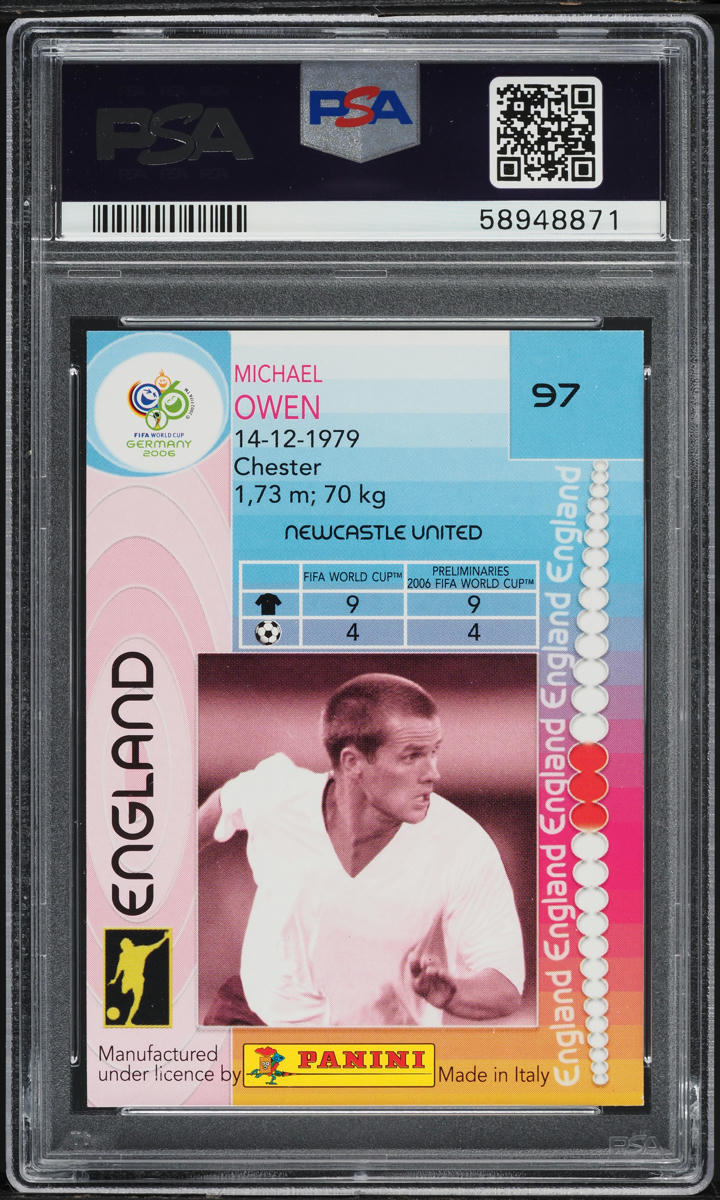 2006 Panini World Cup Germany Michael Owen #97 PSA 9 MINT