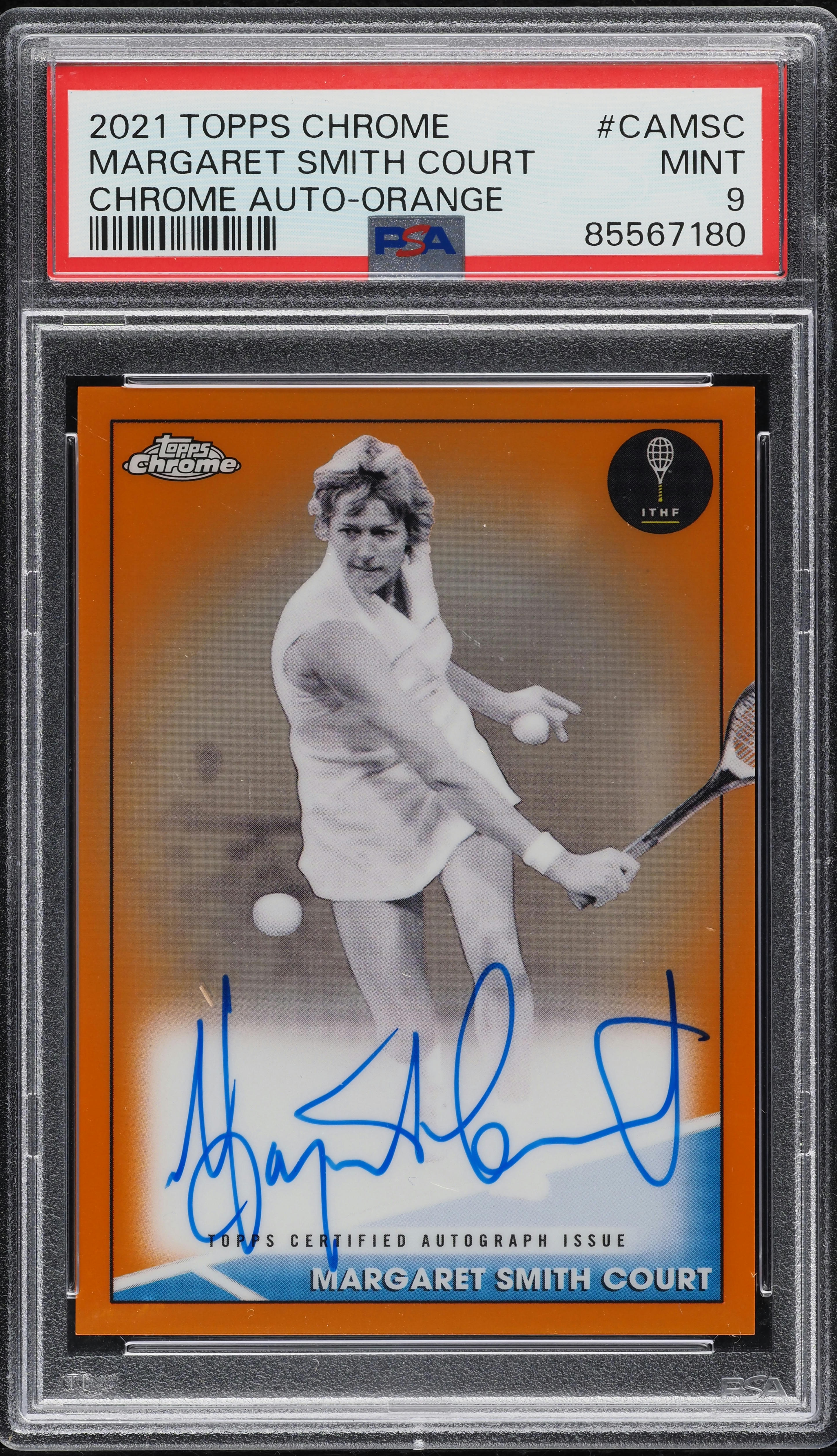 2021 Topps Chrome Tennis Orange Margaret Smith Court AUTO /25 #CA