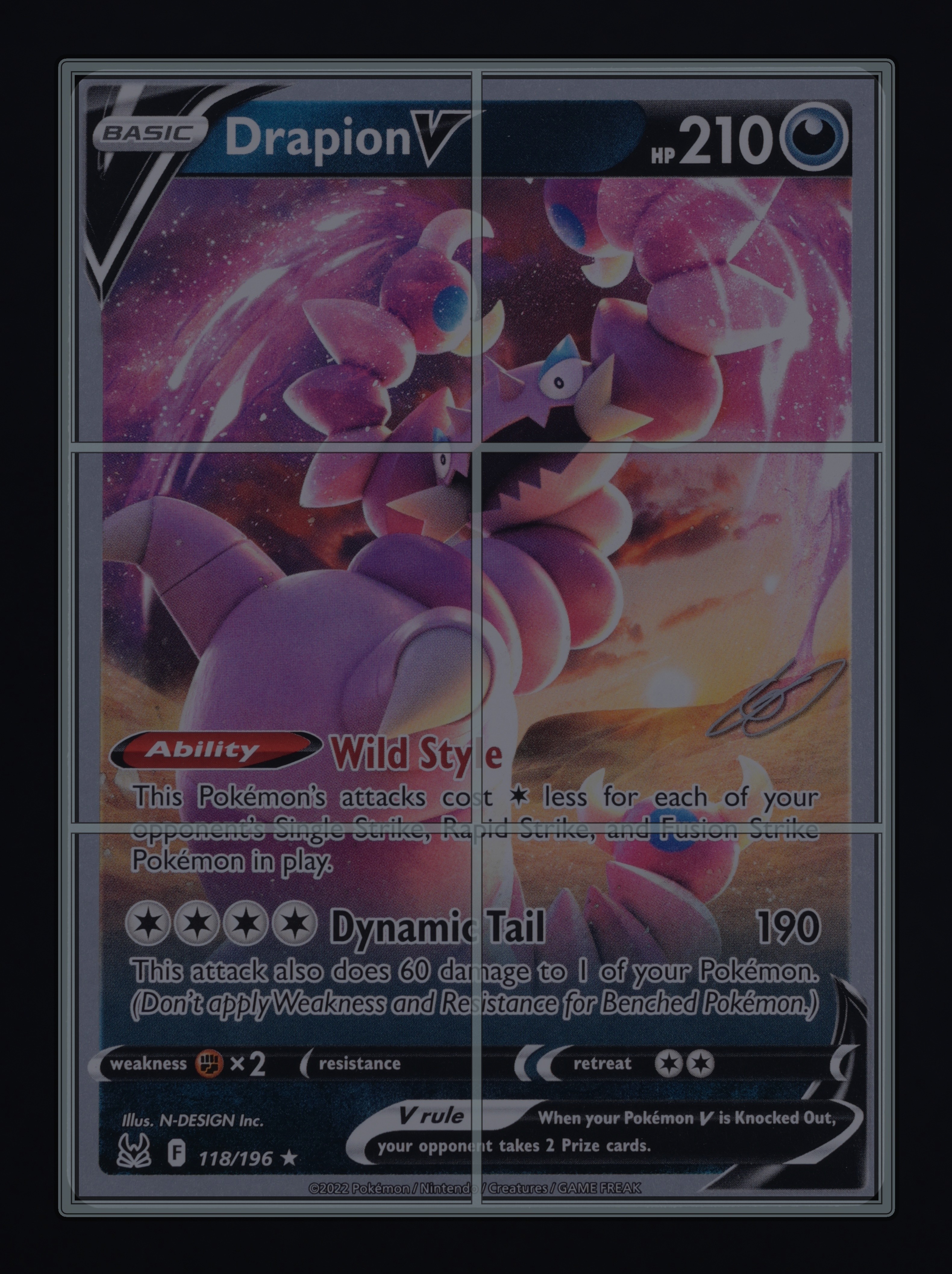 drapion pokemon card Pokemon TCG Drapion V 175/185 HP210 Gold Foil Fan Art Card Free Shipping