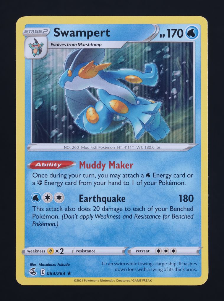 2021 Pokemon Sword & Shield Fusion Strike Holo Swampert #64 MBA AUTH on Fanatics Collect 2021 Pokemon Sword & Shield Fusion Strike Holo Swampert #64 MBA AUTH on Fanatics Collect