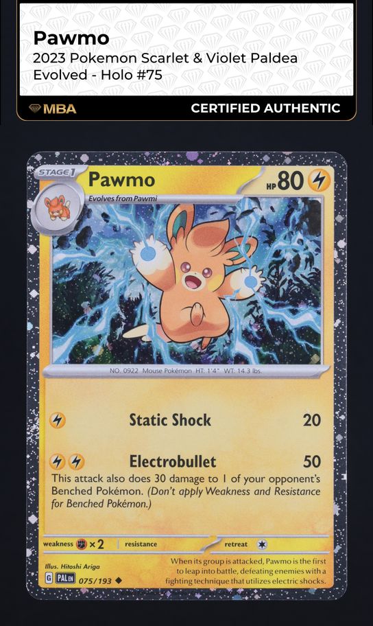 pawmo pokemon card value - 075/198 - Scarlet & Violet Lightning Voltaic Fist (130) You may have this Pokemon also do 60 damage to itself and make your opponents Active Pokemon Paralyzed. How much is this pawmo