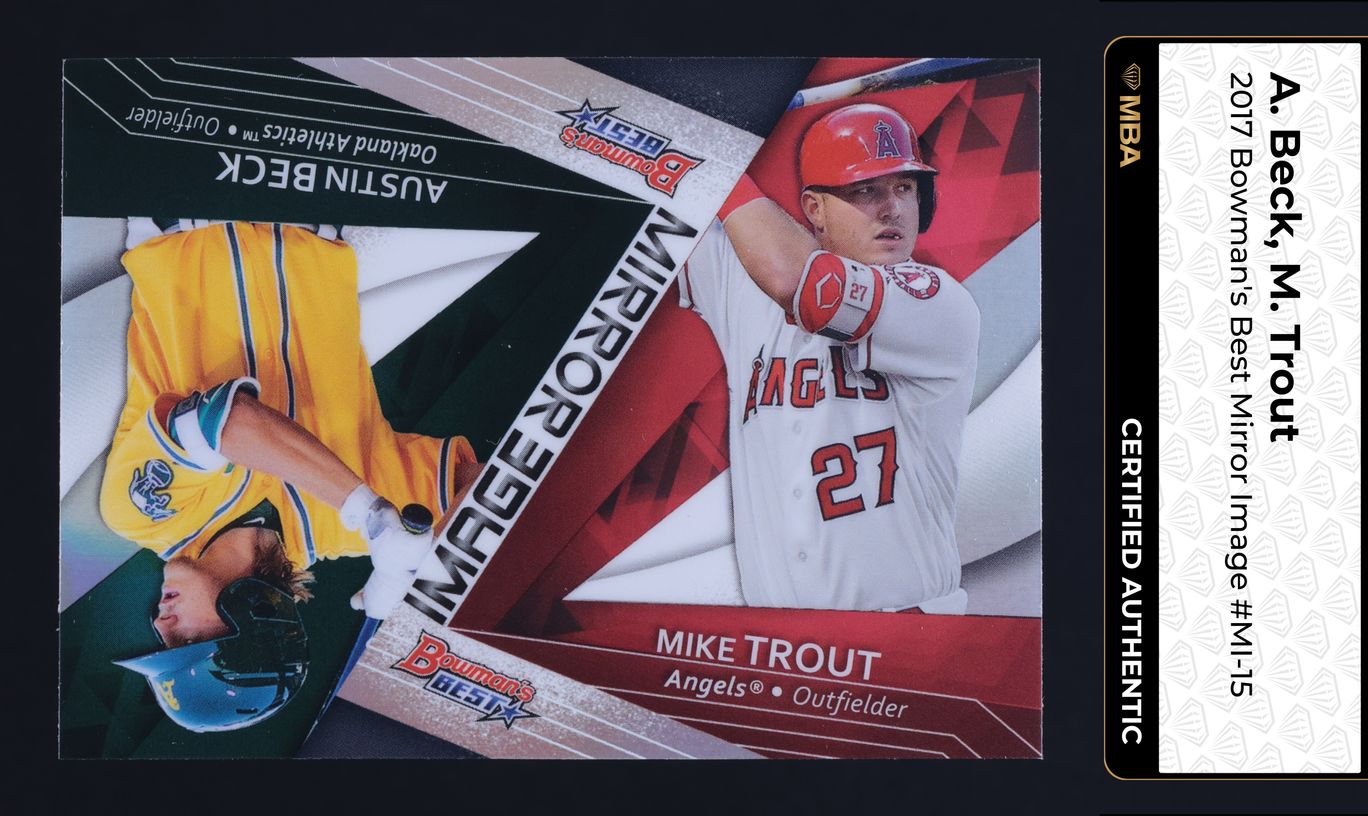 2017 Bowman's Best Mirror Image Austin Beck Mike Trout #MI-15 MBA AUTH