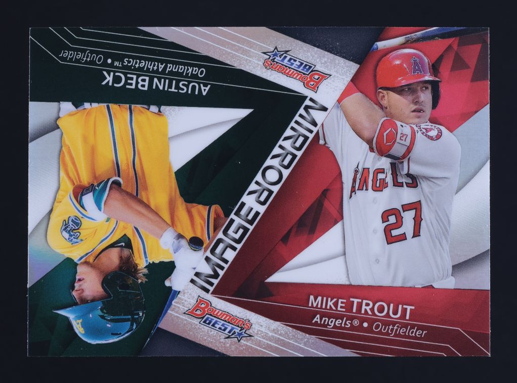 2017 Bowman's Best Mirror Image Austin Beck Mike Trout #MI-15 MBA AUTH