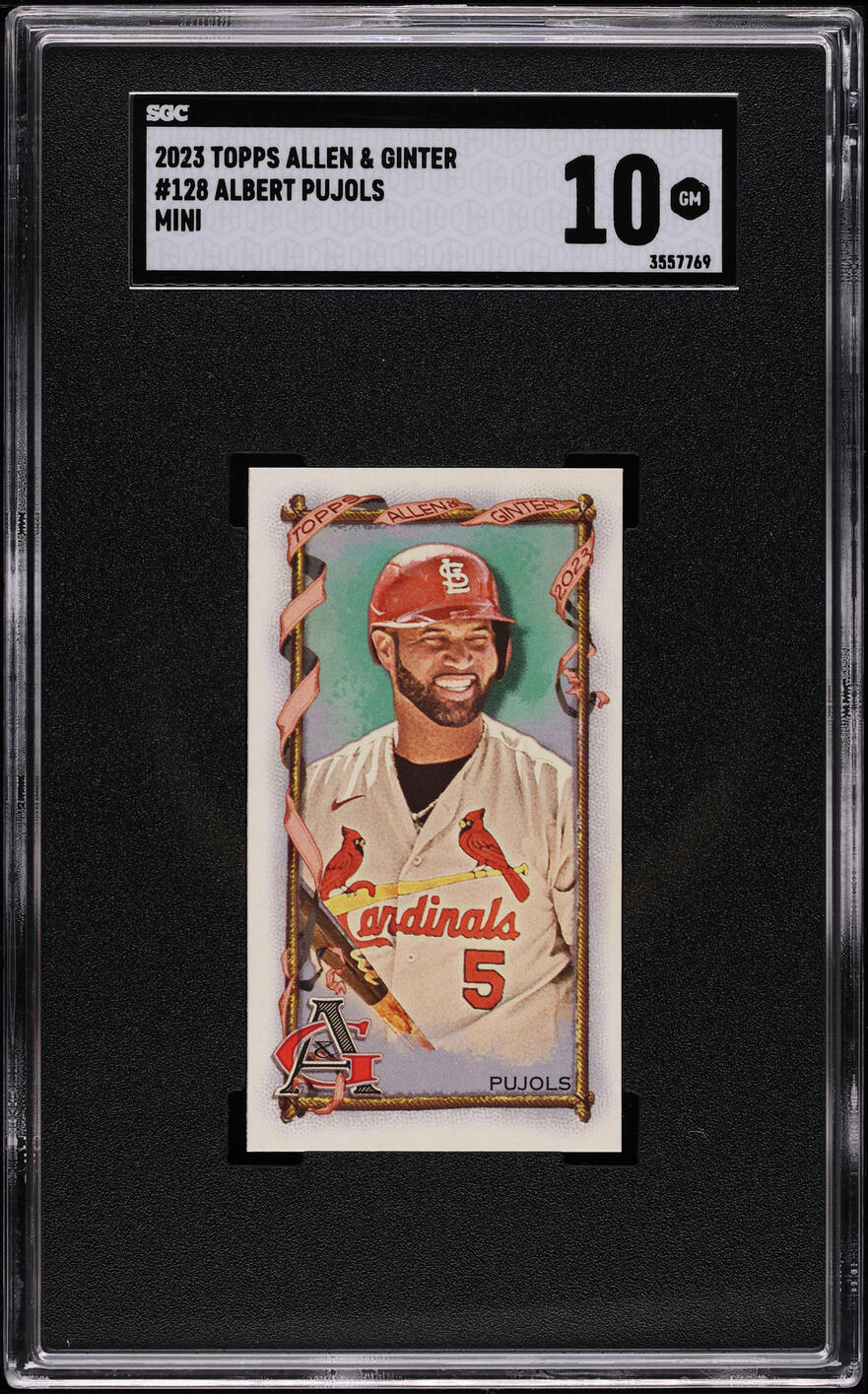 2023 Topps Allen & Ginter Mini Albert Pujols #128 SGC 10 GEM MINT