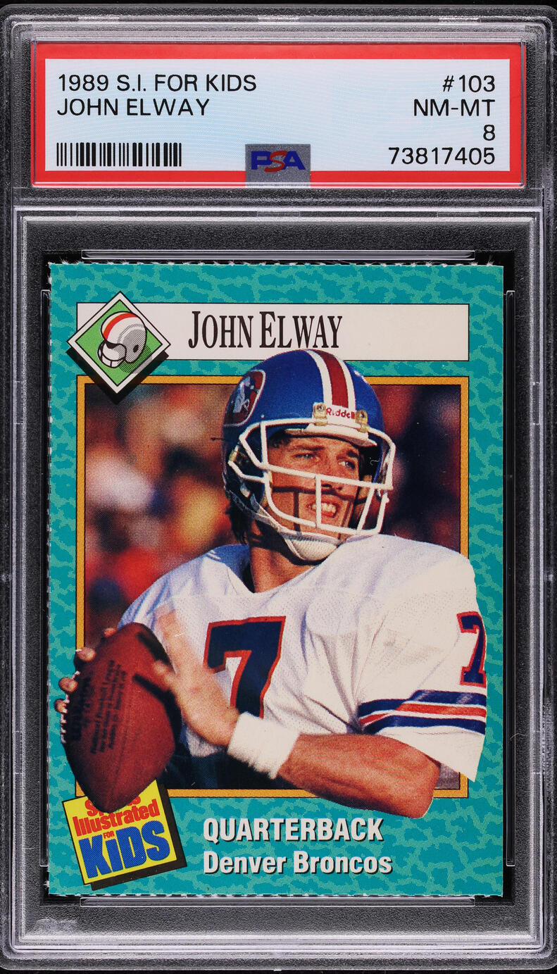 1989 Sports Illustrated For Kids John Elway #103 PSA 8 NM-MT