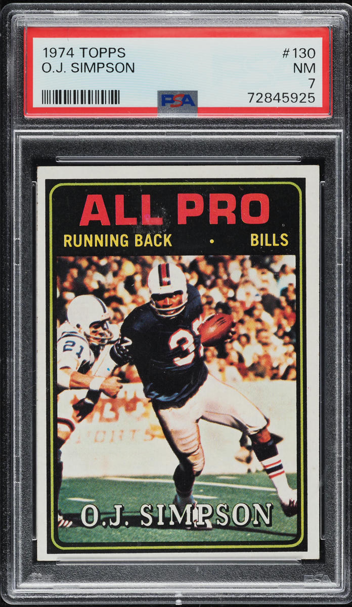 1974 Topps Football O.J. Simpson #130 PSA 7 NRMT