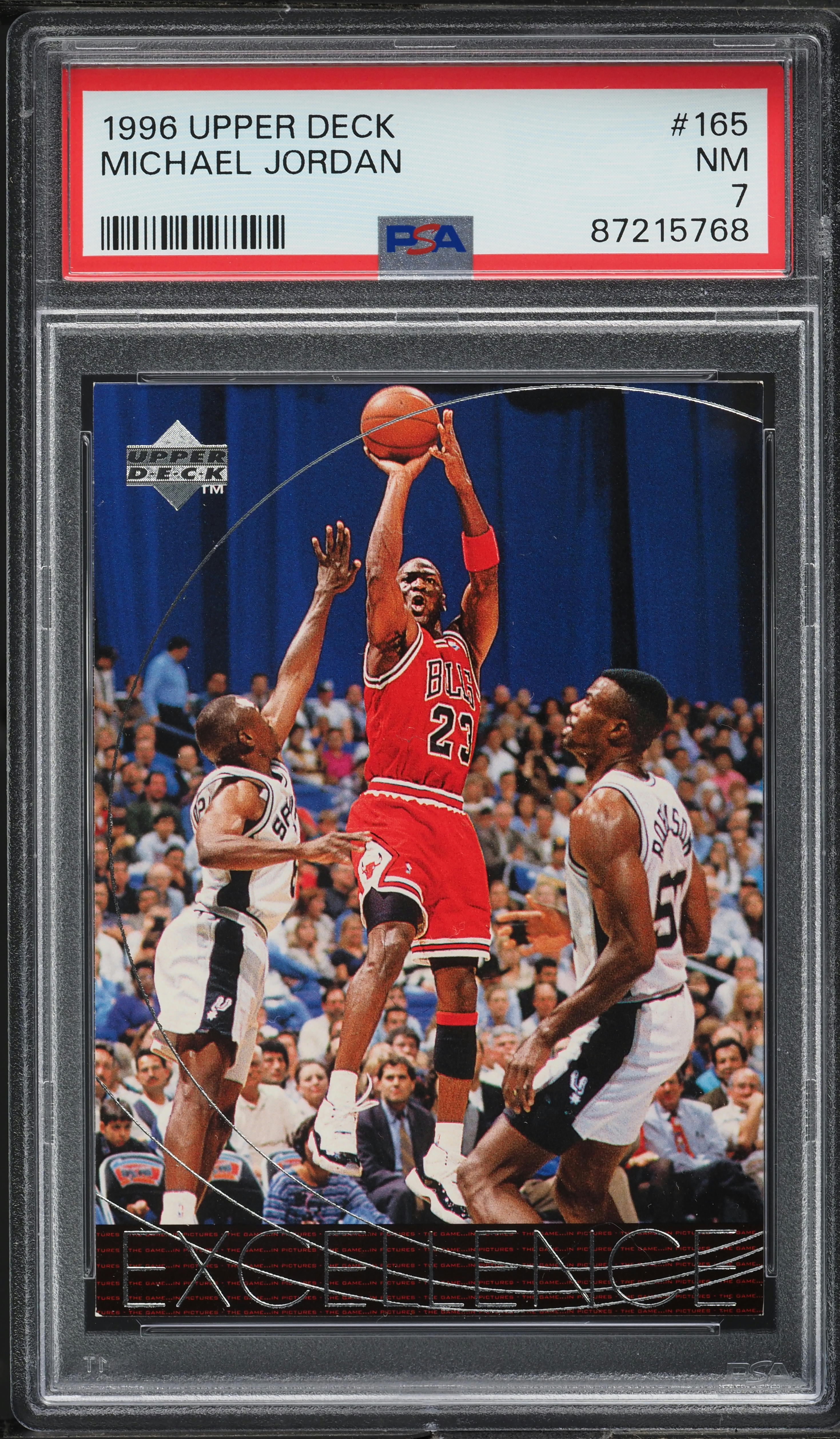1996 Upper Deck Basketball Michael Jordan #165 PSA 7 NRMT on