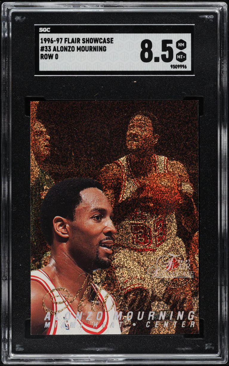 1996 Flair Showcase Row 0 Alonzo Mourning #33 SGC 8.5 NM-MT+