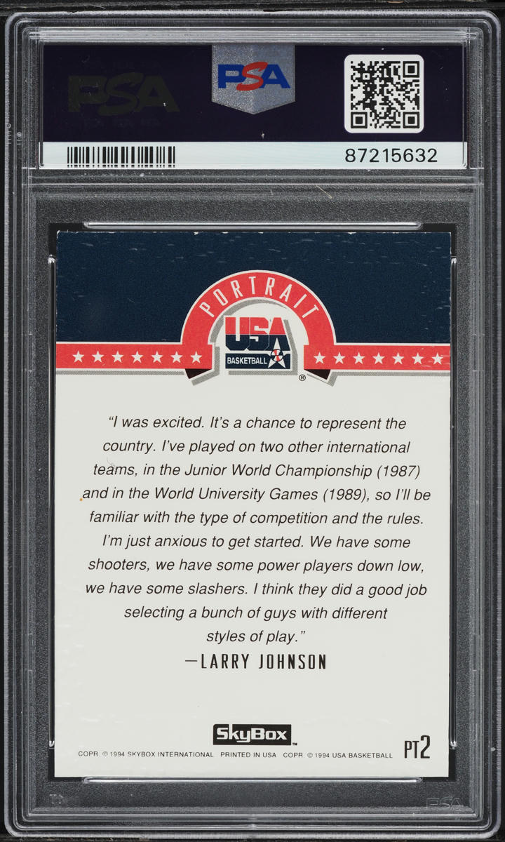 1994 Skybox USA Portraits Larry Johnson #PT2 PSA 8 NM-MT